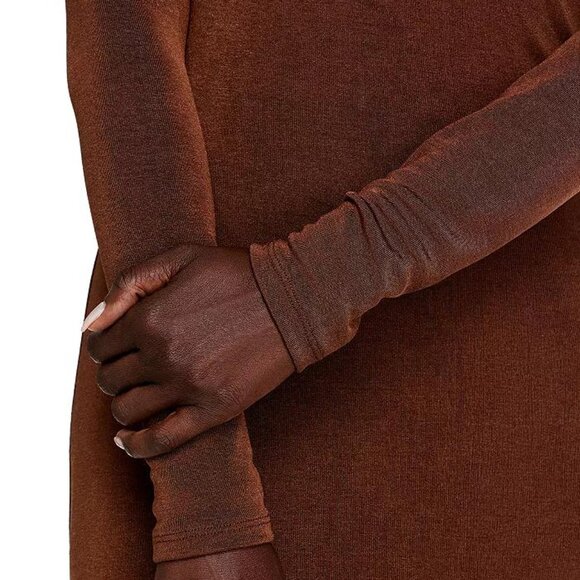 WAYF Everly Midi Dress - Brown | NWT | Size M - Picture 2 of 7